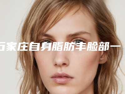 石家庄自身脂肪丰脸部一次价格大概多少